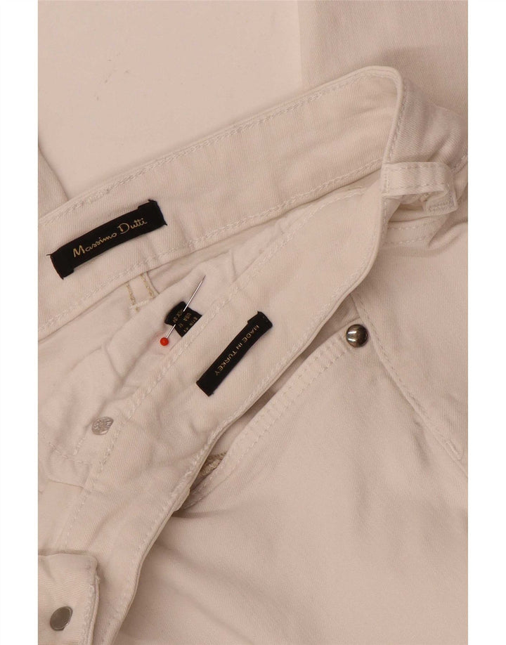 Jeans corti a vita alta da donna Massimo Dutti EU 40 medio W30 L25 bianco