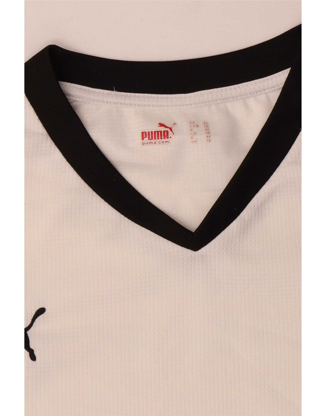 Puma T-shirt da donna Top UK 16 Large Bianco Colourblock Poliestere