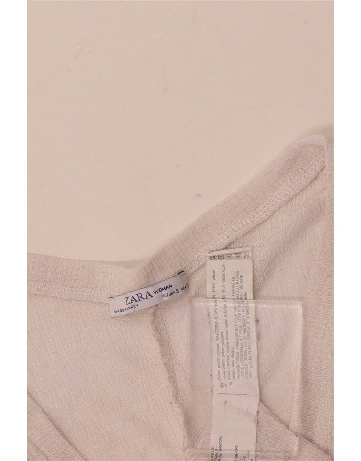 Camicetta oversize corta da donna Zara Top UK 10 piccola rosa poliestere