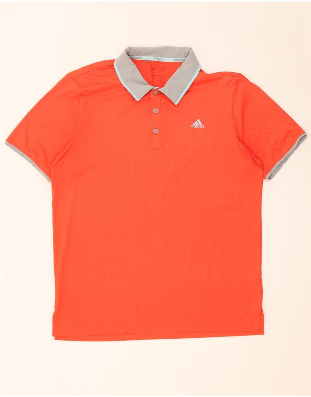 Polo da rugby Adidas Climacool da uomo in poliestere arancione medio