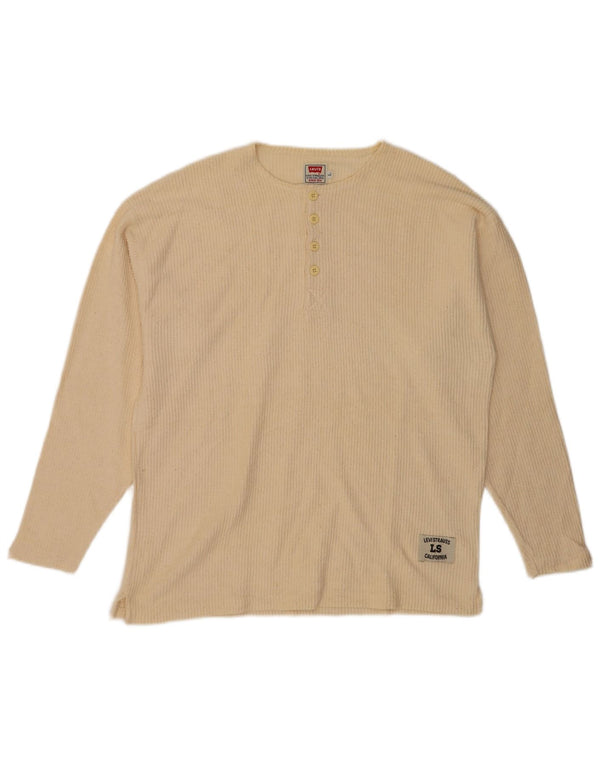 Levi's Uomo Top Manica Lunga Grande Cotone Beige