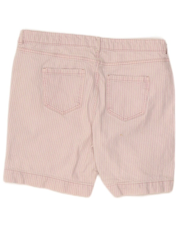 Marks & Spencer Womens Boyfriend Denim Shorts UK 18 XL W34 Pink Striped