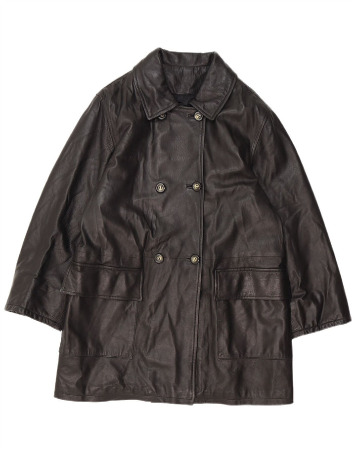 Cappotto doppiopetto oversize vintage da donna IT 42 medio nero
