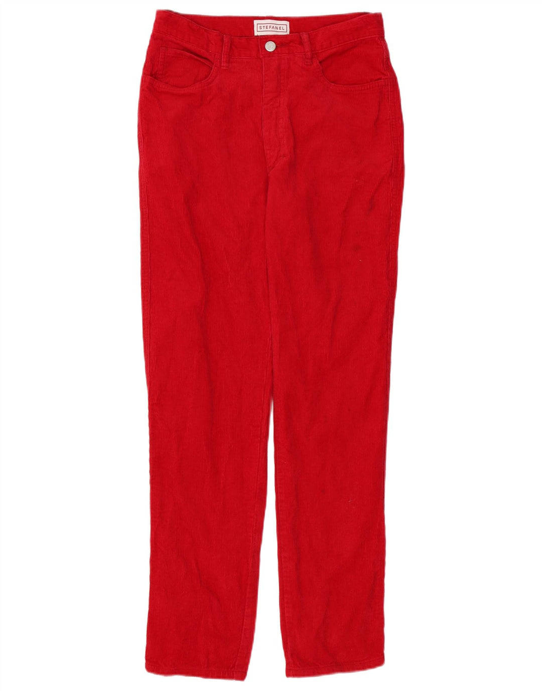 Pantaloni slim da donna in velluto a coste Stefanel W28 L30 cotone rosso