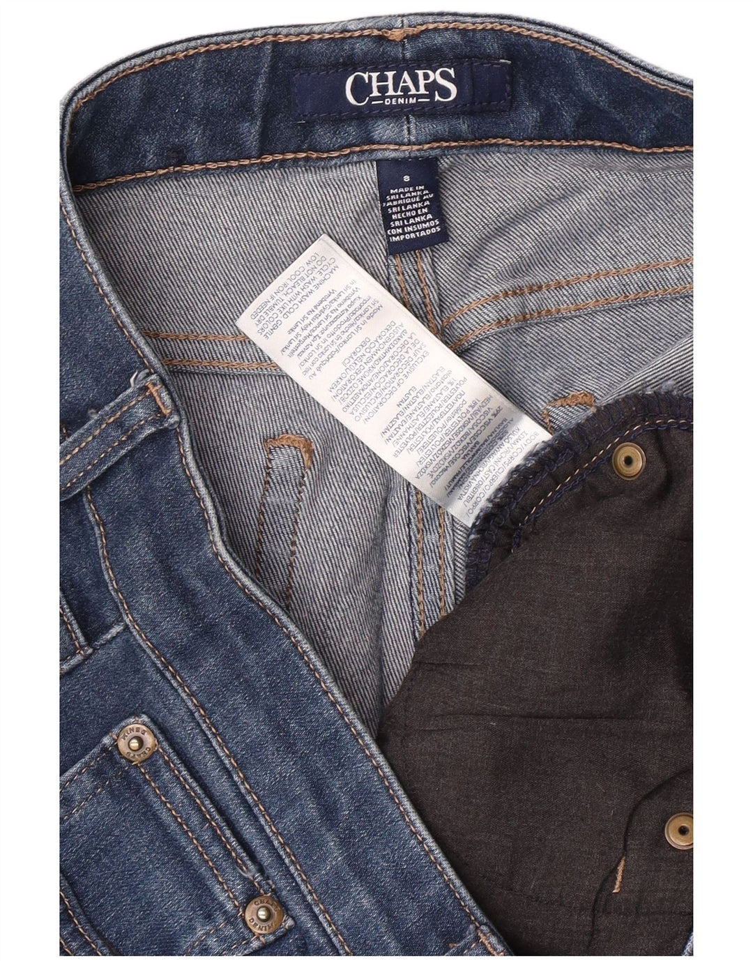 Jeans slim da donna CHAPS US 8 medio W30 L30 cotone blu