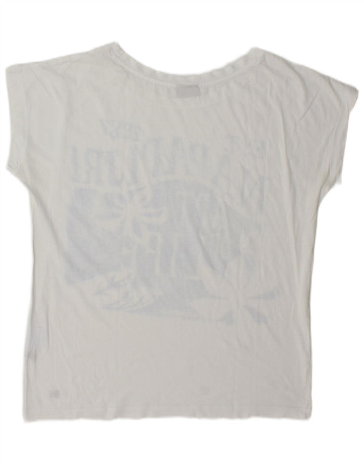Maglietta grafica da donna Napapijri Top UK 14 Medium White