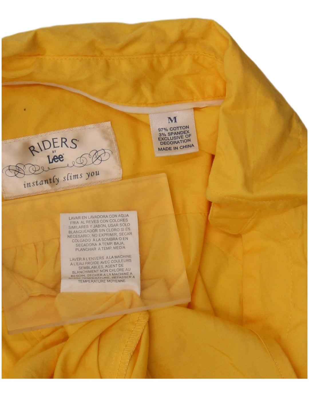 Camicia a maniche corte da donna LEE Riders UK 14 Cotone giallo medio