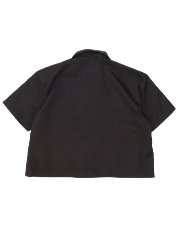 Dickies Camicia a maniche corte corta oversize da donna UK 10 piccola in cotone nero