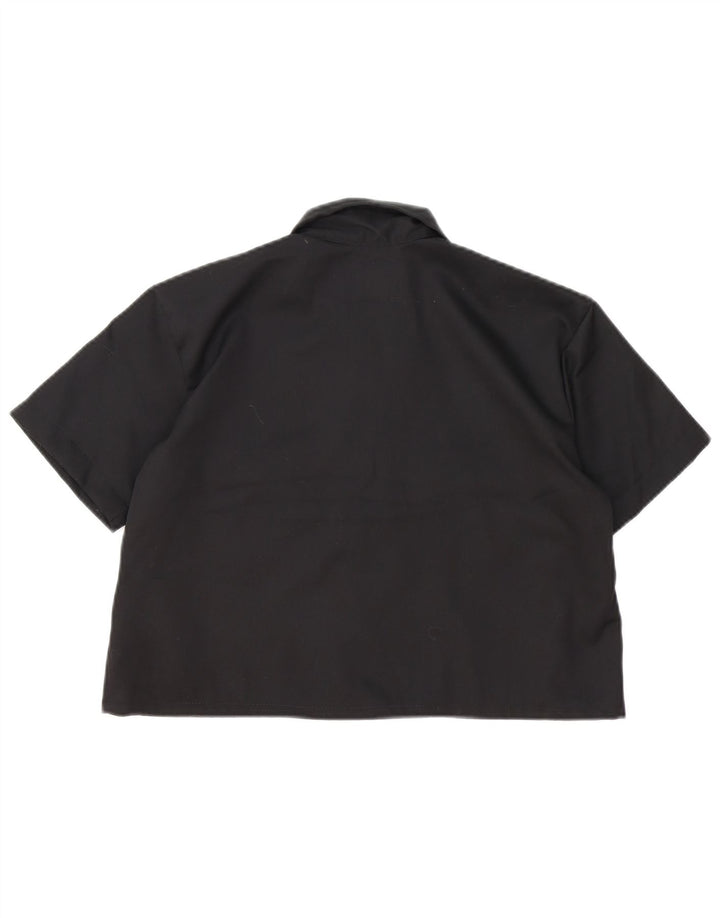 Dickies Camicia a maniche corte corta oversize da donna UK 10 piccola in cotone nero