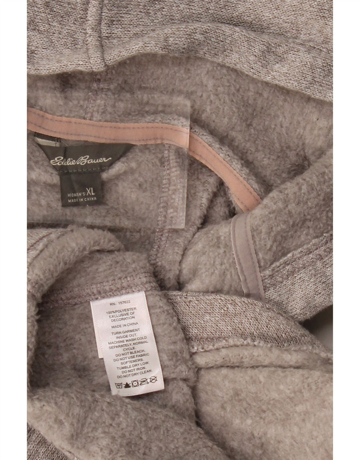 Felpa con cappuccio e zip da donna Eddie Bauer UK 18 XL Poliestere grigio