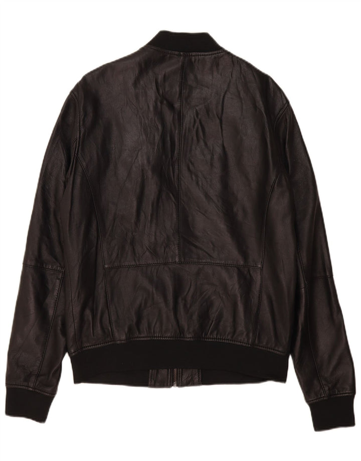 Giacca in pelle da uomo Zara UK 40 grande nera