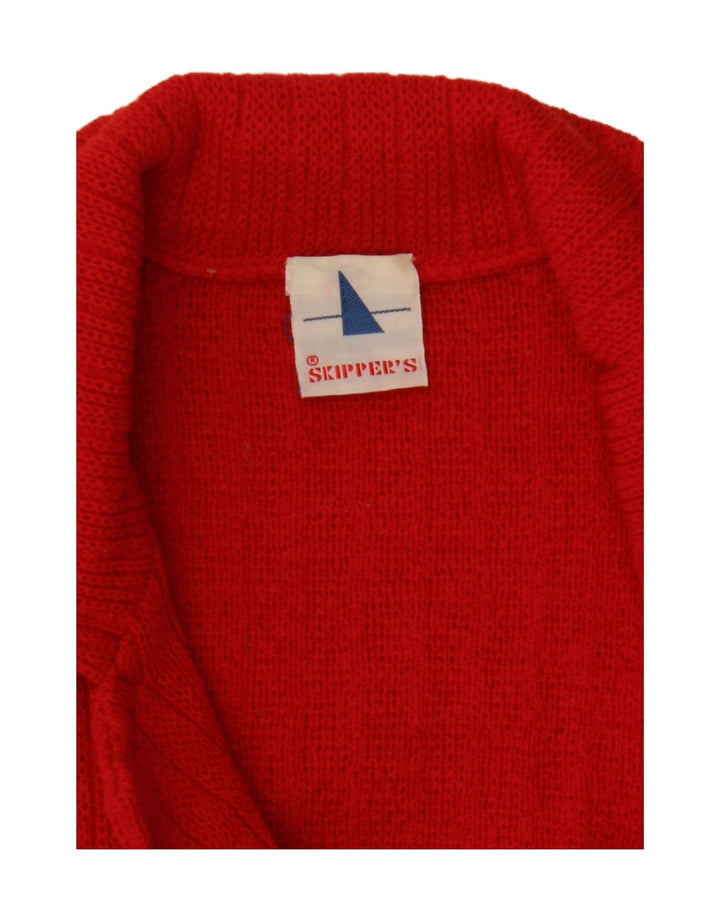 SKIPPER'S Womens Cardigan Sweater UK 12 Medium Red Wool Vintage Skipper's and Second-Hand Skipper's from Messina Hembry 