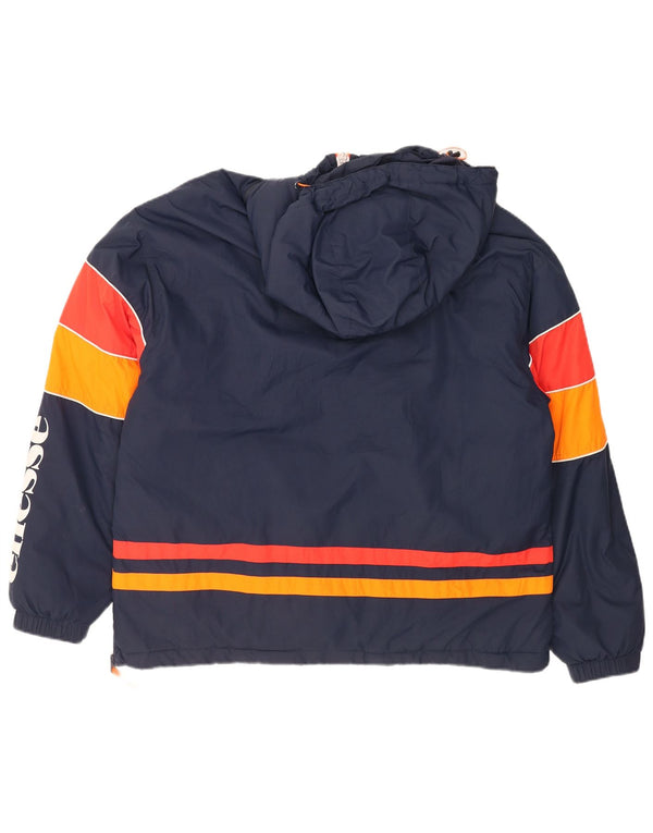 Giacca anorak grafica da uomo con cappuccio Ellesse UK 42 XL Blu navy Colourblock