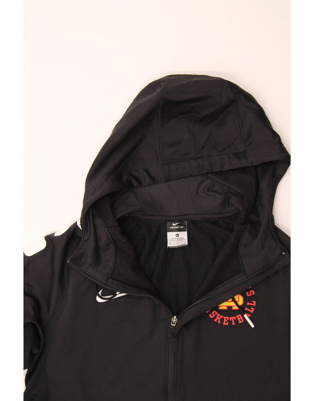 NIKE Mens Therma-Fit Zip Hoodie Sweater Medium Black Colourblock Polyester Vintage Nike and Second-Hand Nike from Messina Hembry 