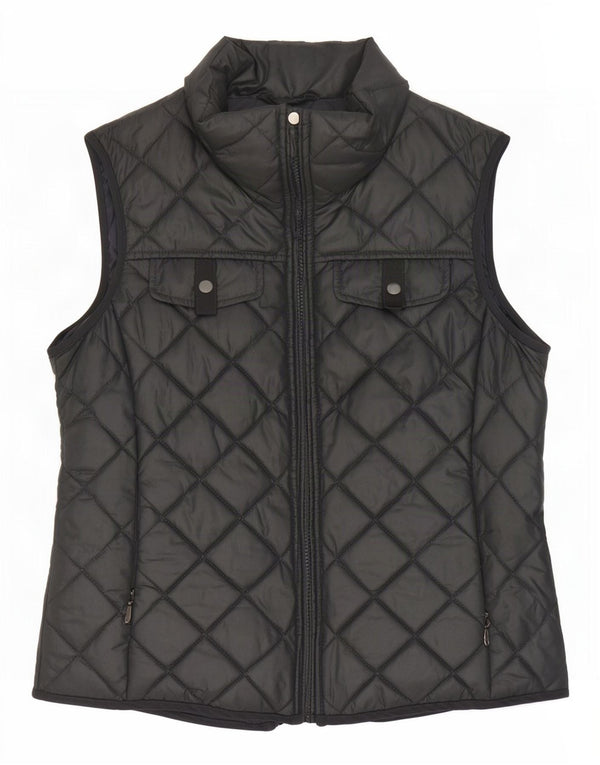Gilet trapuntato da donna Esprit UK 14 grande poliestere nero