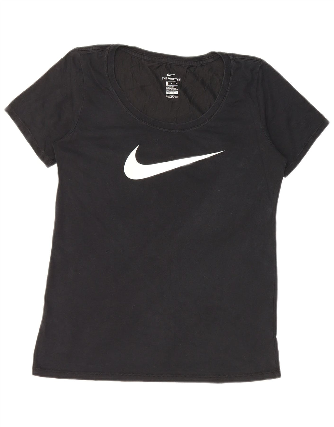 T-shirt grafica Nike da donna con taglio atletico, taglia UK 10, piccola, cotone nero