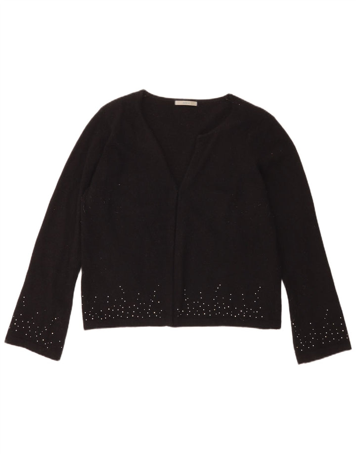 Maglione Bolero da donna Marks & Spencer UK 16 grande lana maculata nera