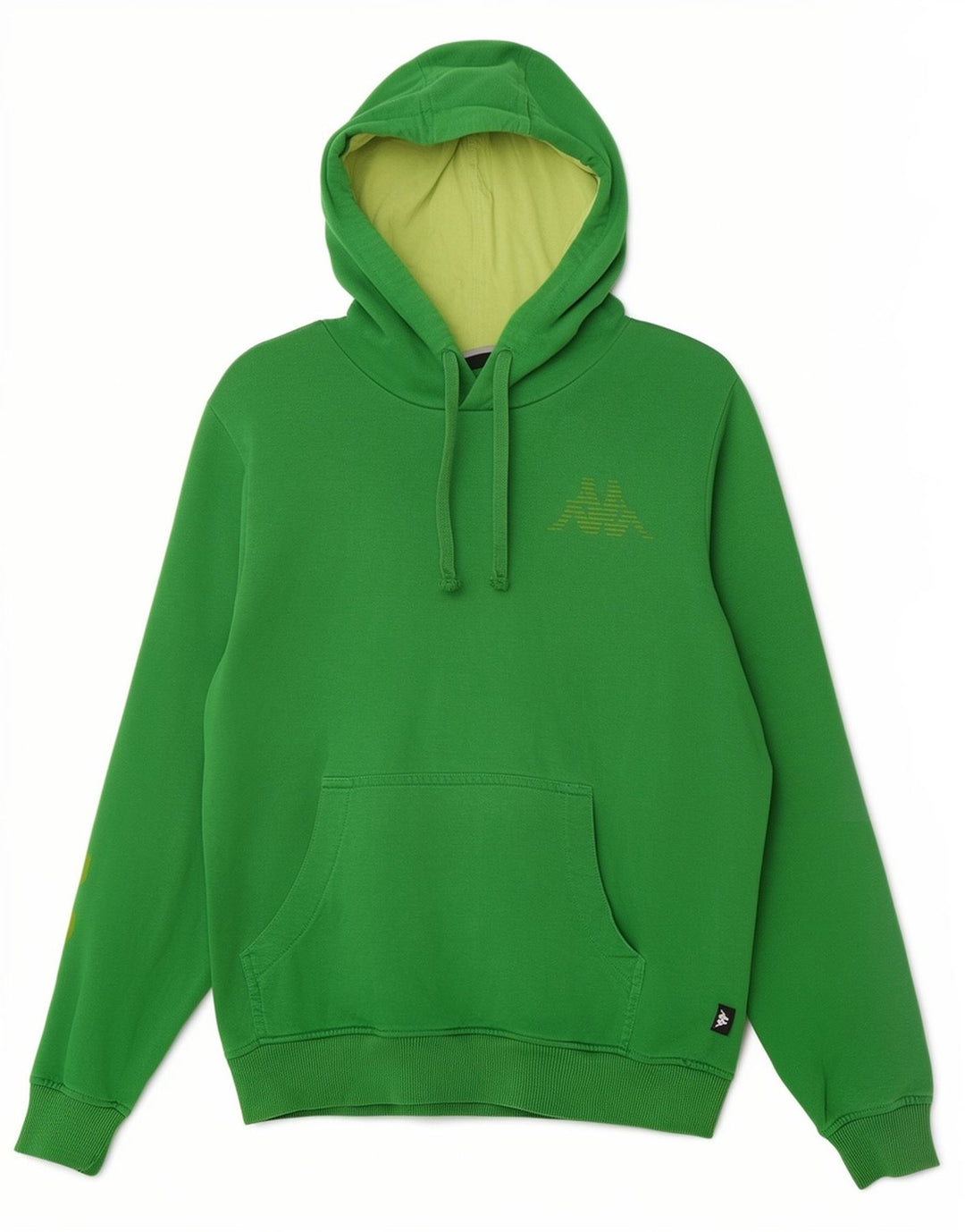 Maglione con cappuccio grafico da uomo Kappa in cotone verde medio