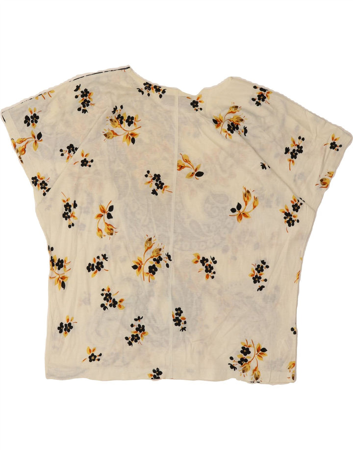 ROMANTICA Womens Oversized Blouse Top UK 10 Small Off White Floral Vintage Romantica and Second-Hand Romantica from Messina Hembry 