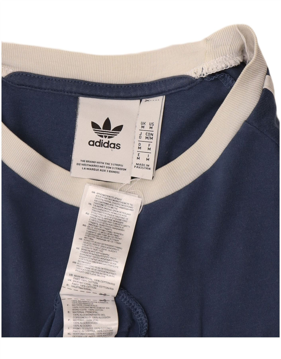 T-shirt da uomo Adidas Top media in cotone blu navy