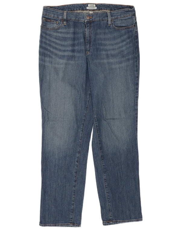 L.L.BEAN Jeans dritti dalla vestibilità preferita da donna US 14 XL W36 L30 Blu