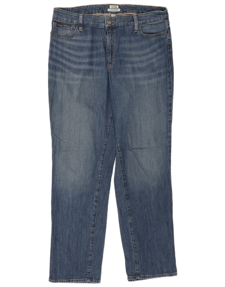 L.L.BEAN Jeans dritti dalla vestibilità preferita da donna US 14 XL W36 L30 Blu