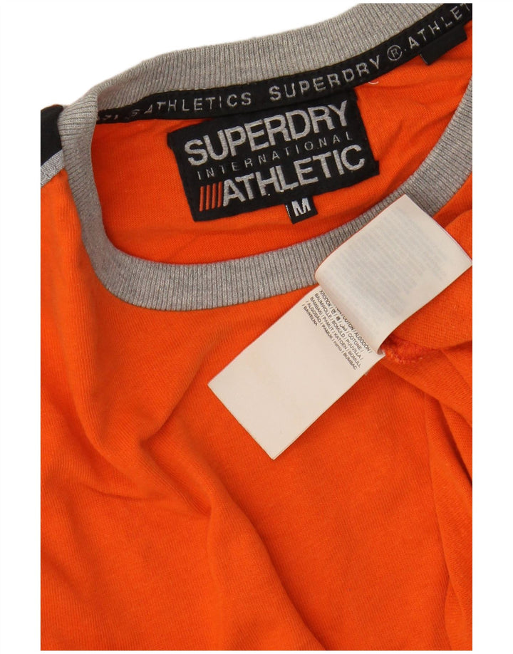 T-shirt grafica da uomo SUPERDRY Top in cotone color block arancione medio