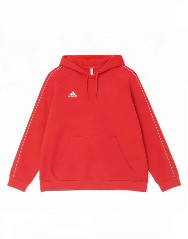 Felpa con cappuccio da uomo Adidas 2XL in cotone rosso