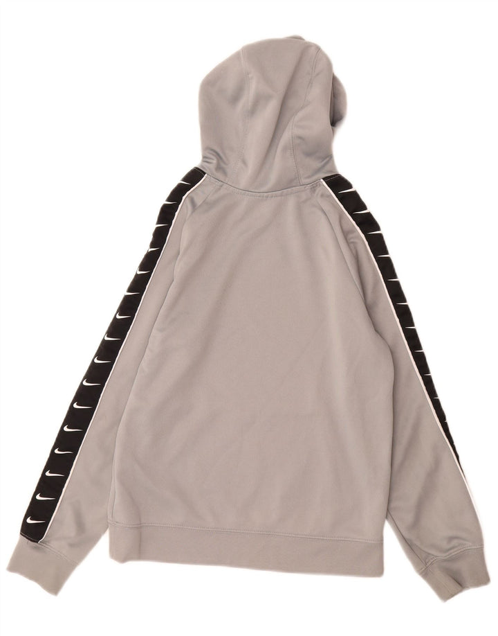 Felpa con cappuccio grafica Nike da ragazzo, 8-9 anni, piccola, in poliestere color block grigio