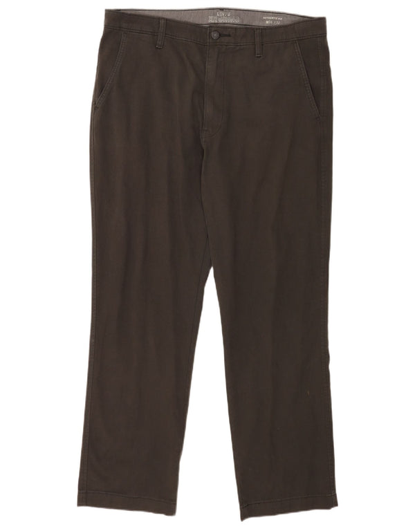 Levi's Mens Straight Chino Trousers W36 L32 Grey Cotton