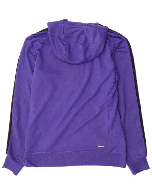 Maglione con cappuccio e zip Adidas Climalite da uomo in poliestere viola medio