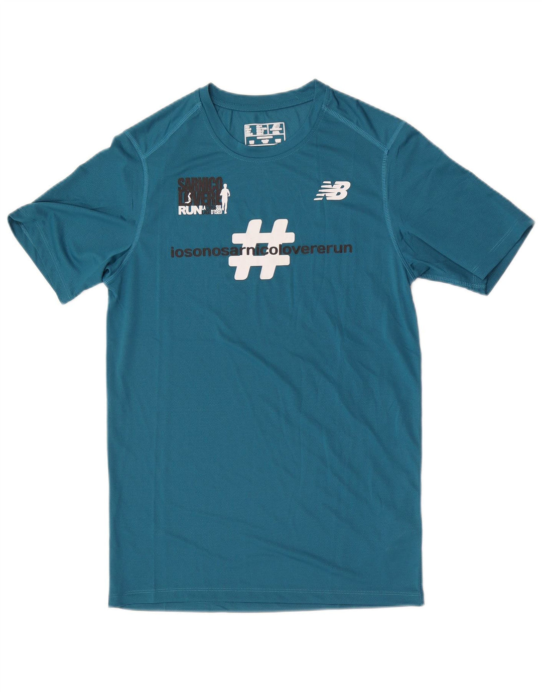 T-shirt grafica da uomo New Balance Top piccola in poliestere blu