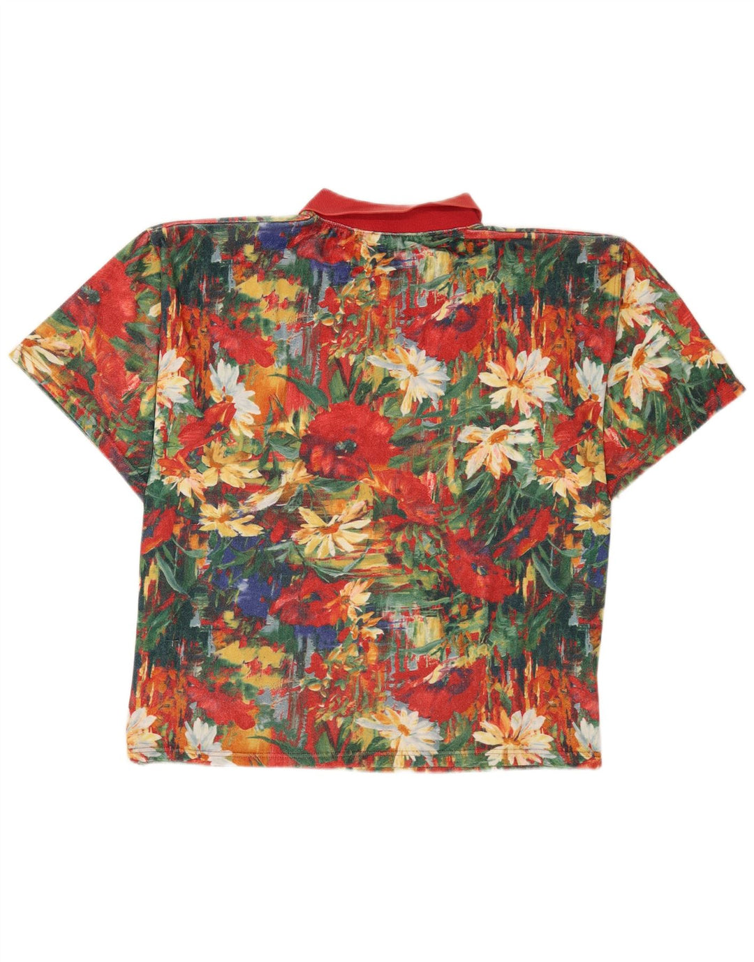 Polo vintage da uomo XL floreale multicolore