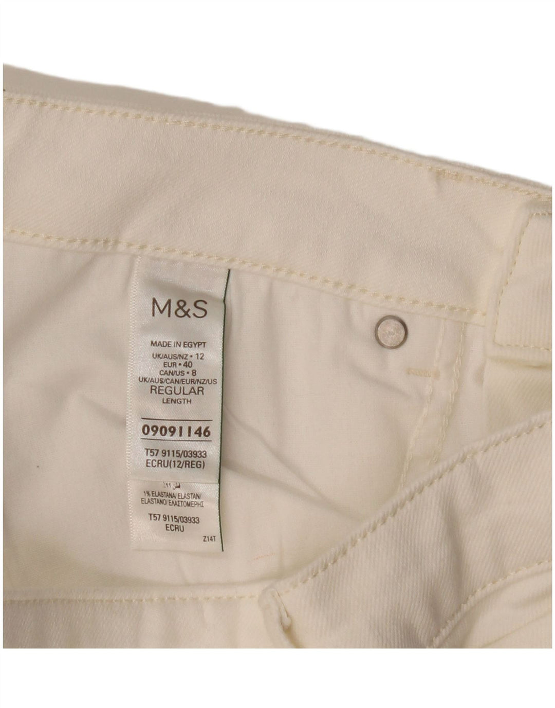 Jeans affusolati a vita alta da donna Marks & Spencer UK 12 medio W32 L26 bianco