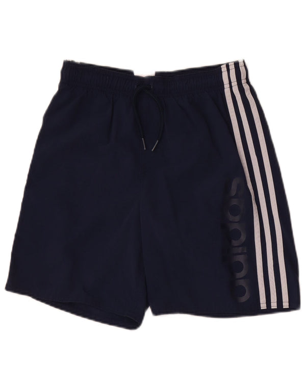 Pantaloncini sportivi grafici Adidas da ragazzo 11-12 anni in nylon blu navy