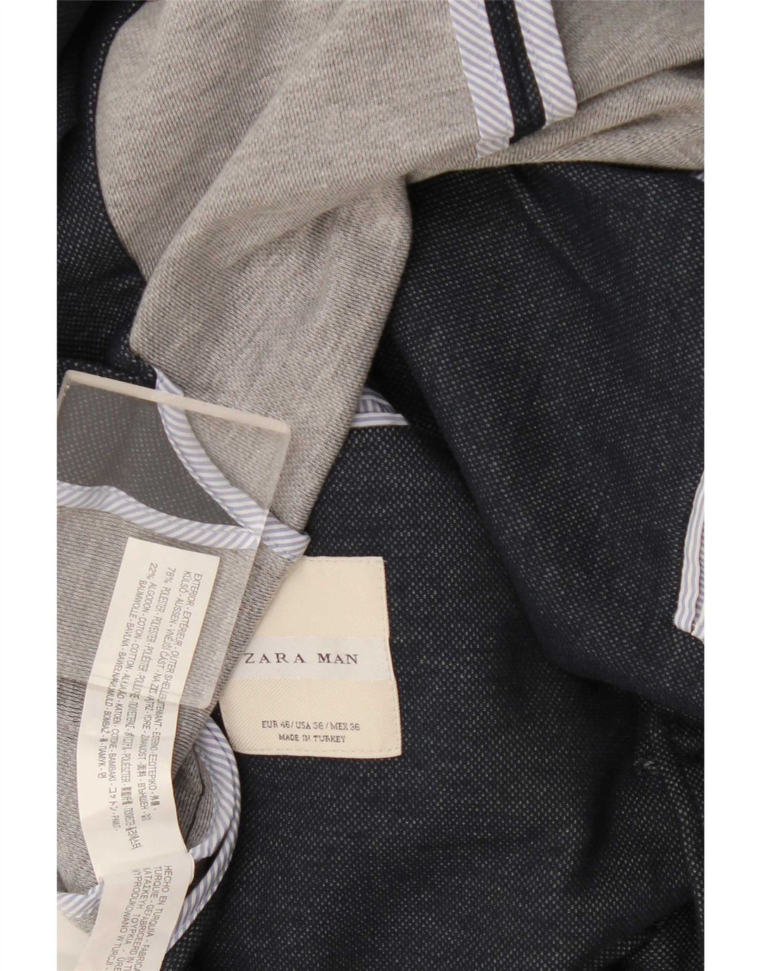 Giacca blazer da uomo a 2 bottoni Zara EU 46 piccola in poliestere blu navy
