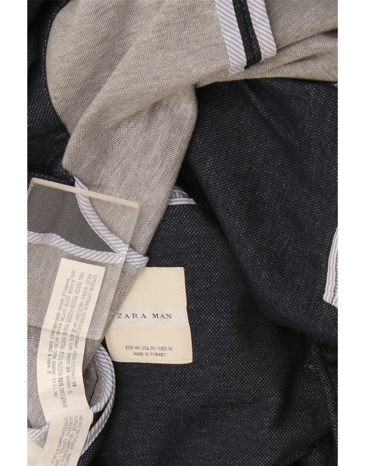 Giacca blazer da uomo a 2 bottoni Zara EU 46 piccola in poliestere blu navy