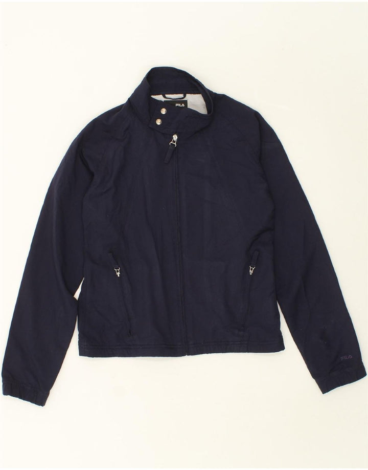 FILA Womens Bomber Jacket UK 8 Small Navy Blue Vintage Fila and Second-Hand Fila from Messina Hembry 