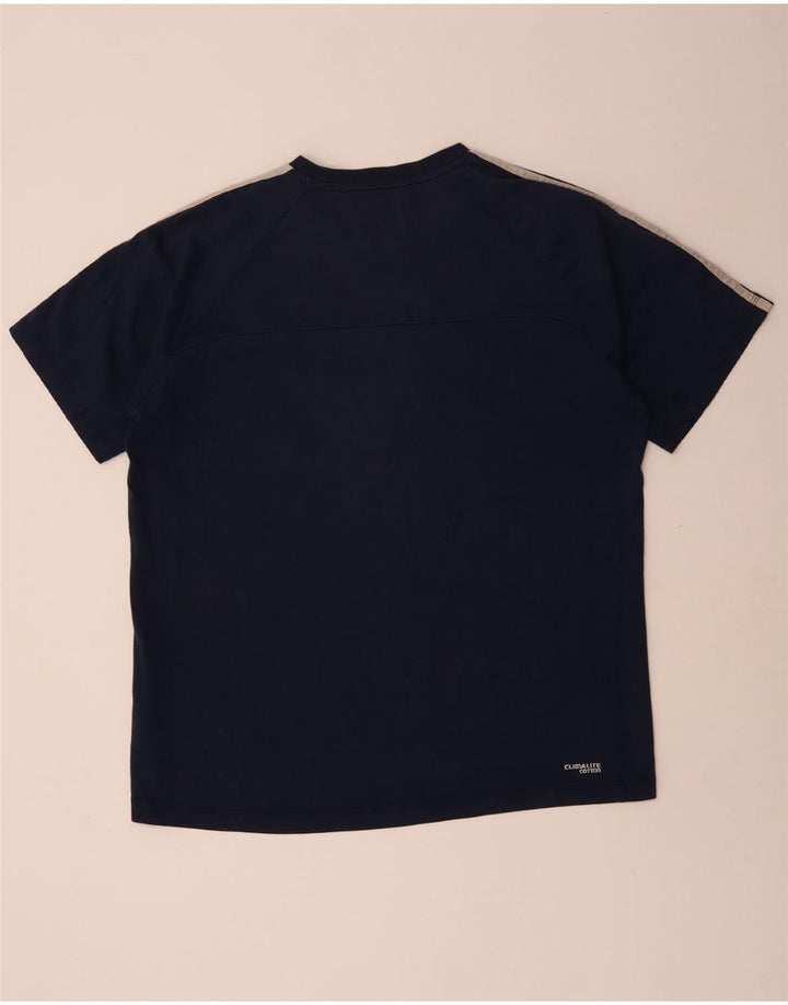 T-shirt ADIDAS da uomo Climalite Top grande in cotone blu navy