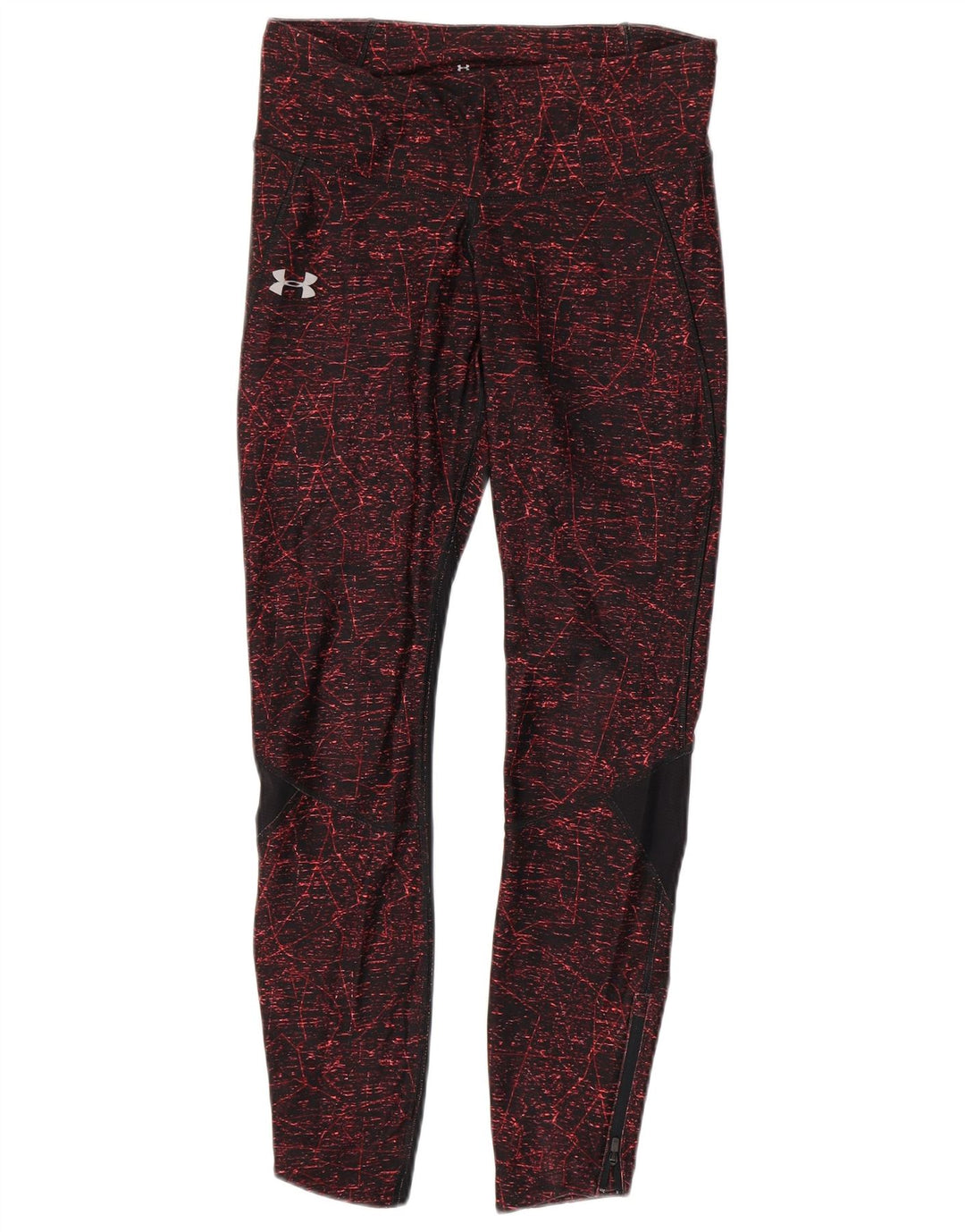 UNDER ARMOUR Leggings Heat Gear da donna UK 12 Colorblock medio bordeaux