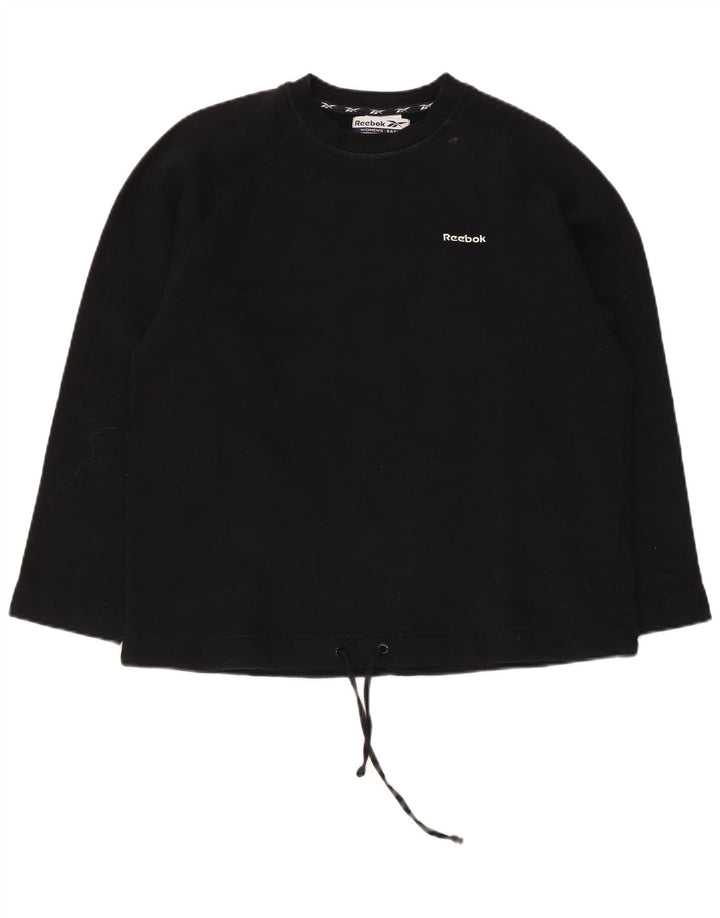 Felpa da donna Reebok Jumper UK 12 Medium Black Cotton