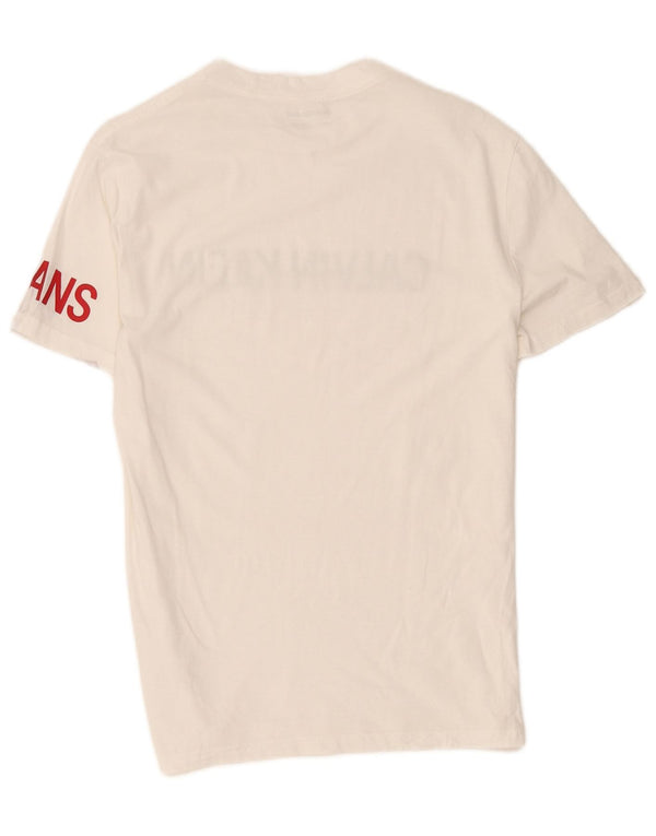 Calvin Klein Jeans T-shirt grafica da uomo Top piccola in cotone bianco