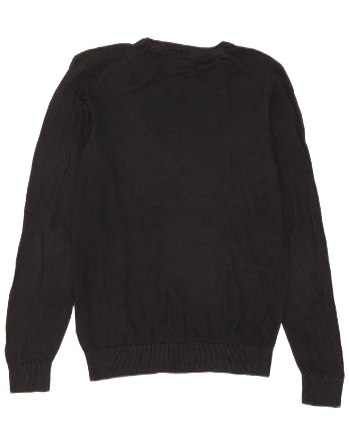 Maglione da donna Marks & Spencer vestibilità regolare con scollo a V UK 10 piccolo nero