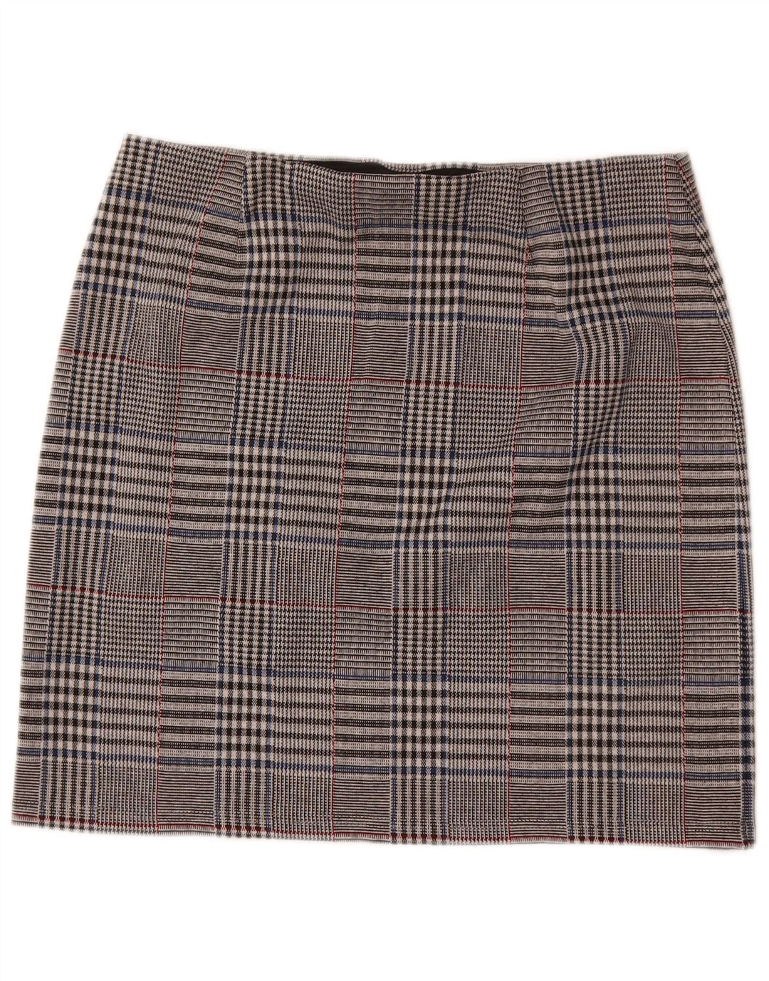 Gonna dritta da donna Marks & Spencer UK 14 Large W32 Poliestere a quadri grigio