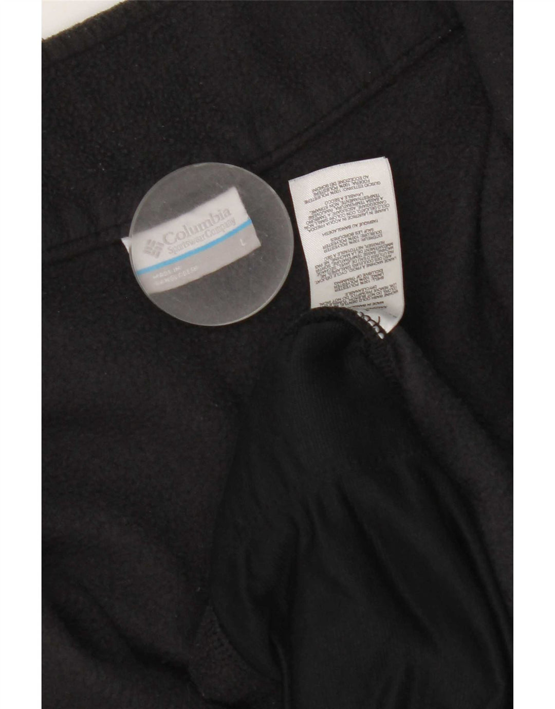 Maglione in pile Columbia da donna con collo e zip UK 16 grande poliestere nero