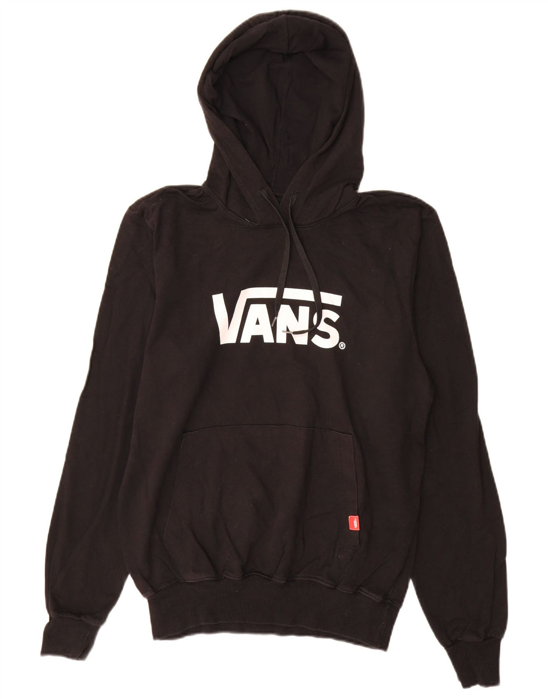 Felpa con cappuccio grafica da uomo Vans grande in cotone nero