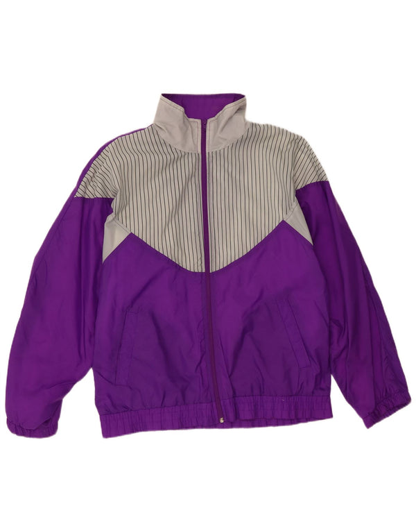 Tuta intera da donna vintage EU 42 grande poliammide a righe viola