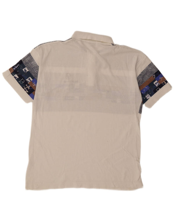 Polo Uomo Sergio Tacchini IT 50 Medium White Colourblock Cotone