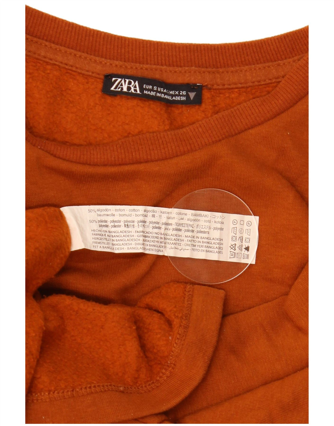 Felpa oversize da donna Zara UK 10 piccola in cotone marrone