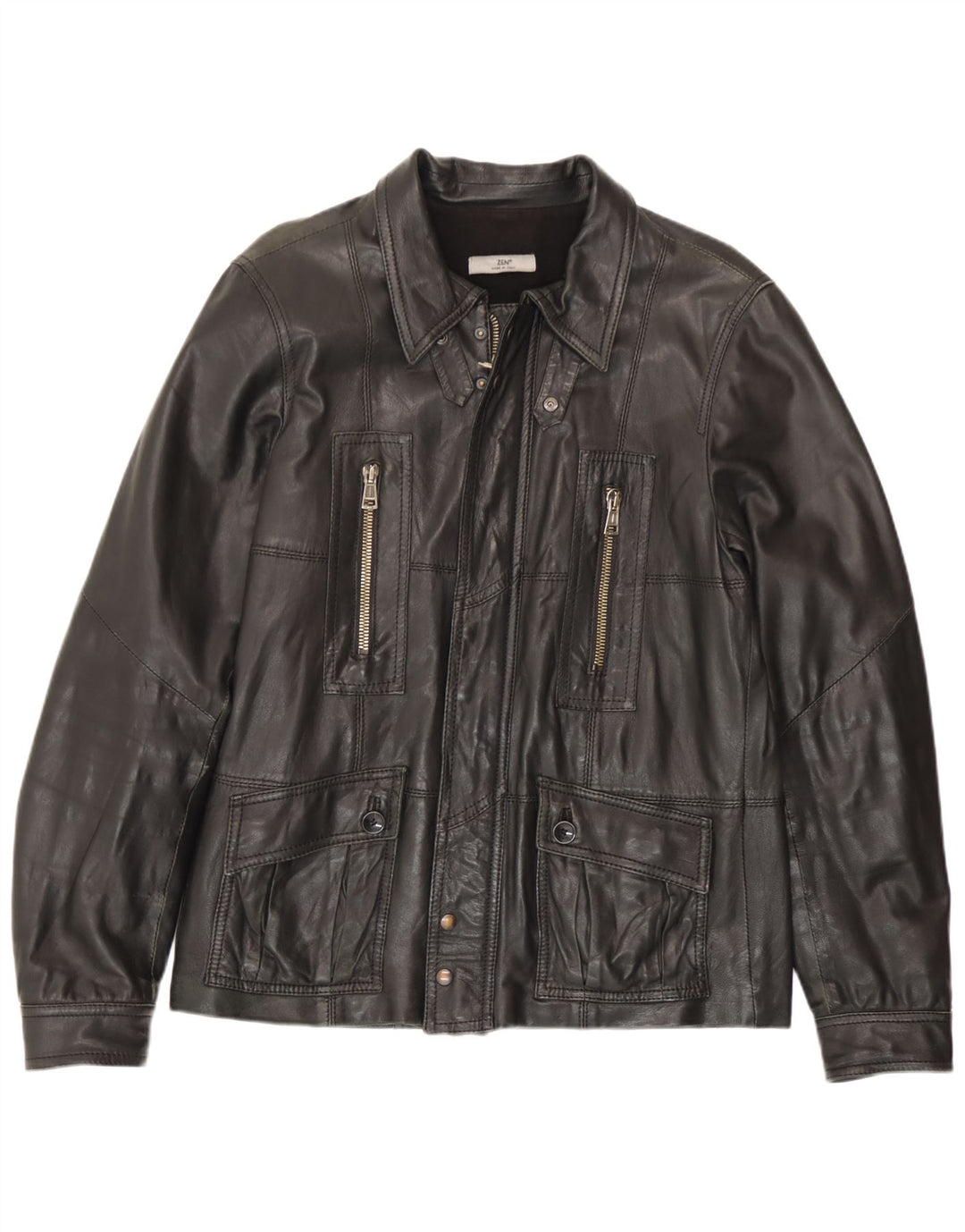 Giacca in pelle da uomo Zen IT 52 Large in pelle nera